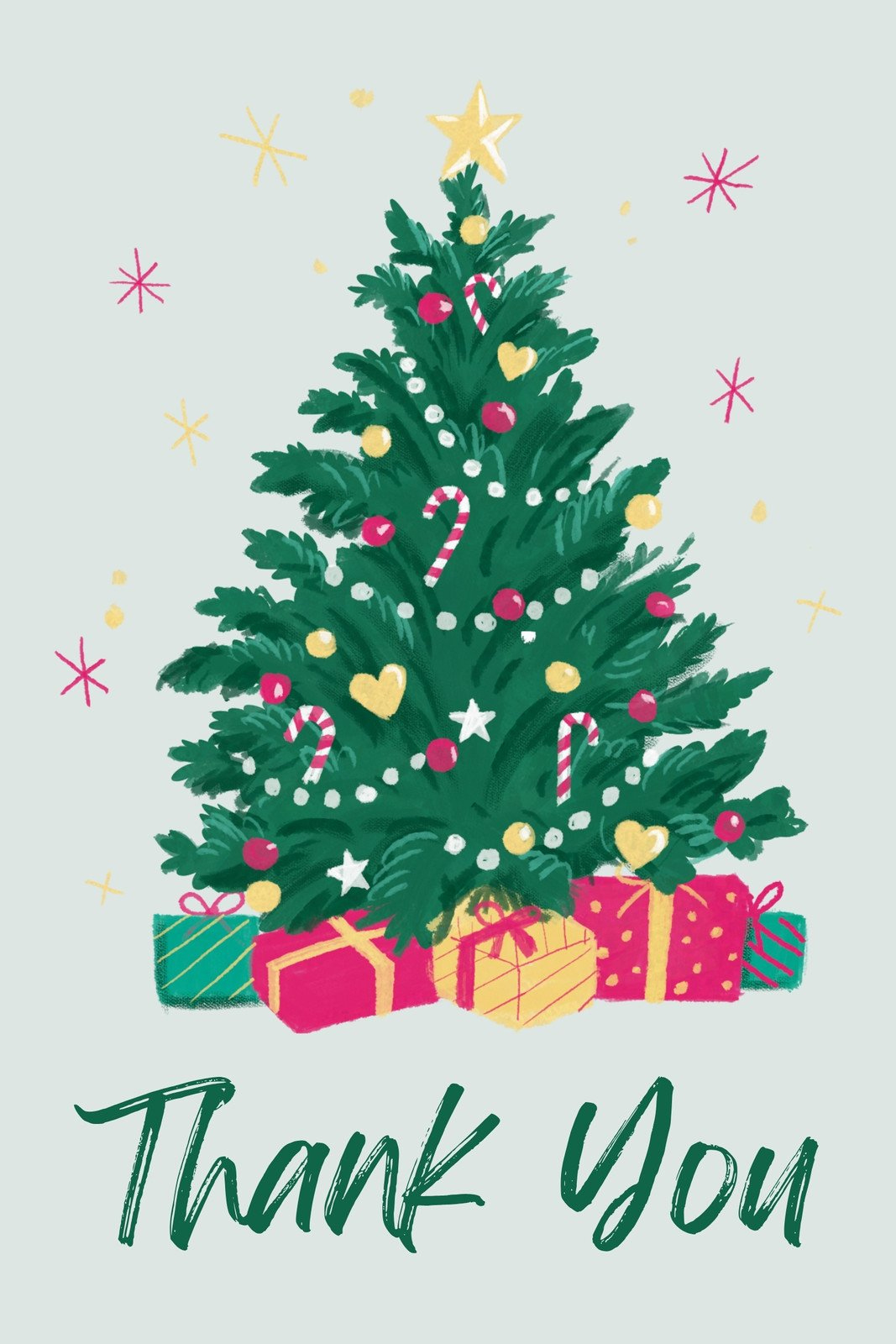 Free Custom Printable Christmas Thank You Card Templates | Canva inside Christmas Thank You Cards Printable Free