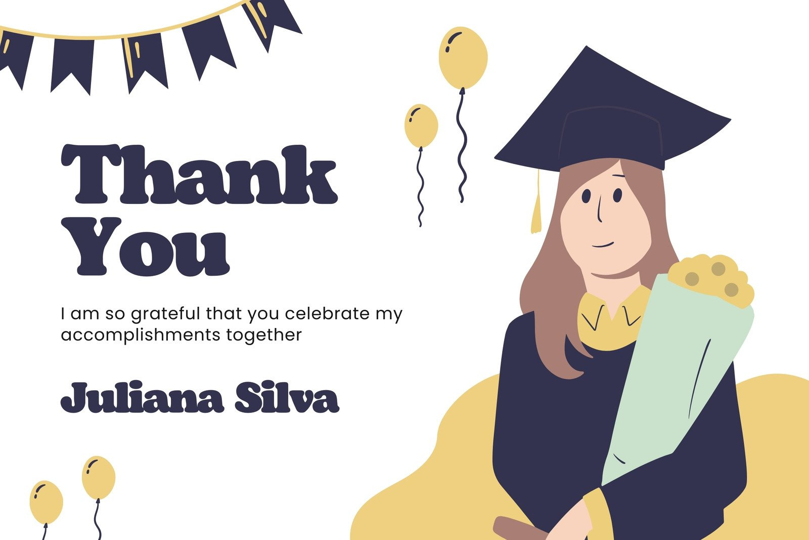 Free Custom Printable Graduation Thank You Card Templates | Canva pertaining to Printable Free Thank You Cards For Graduation