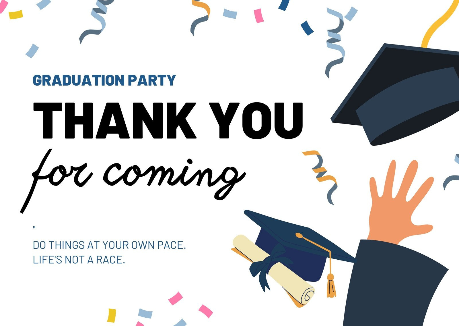 Free Custom Printable Graduation Thank You Card Templates | Canva regarding Printable Free Thank You Cards For Graduation