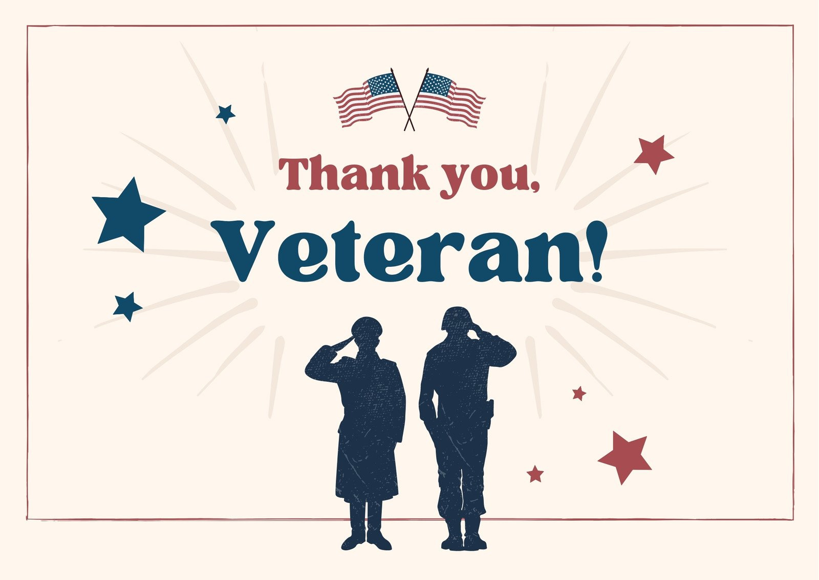 Free Custom Printable Veterans Day Card Templates | Canva regarding Thank You Veterans Cards Printable