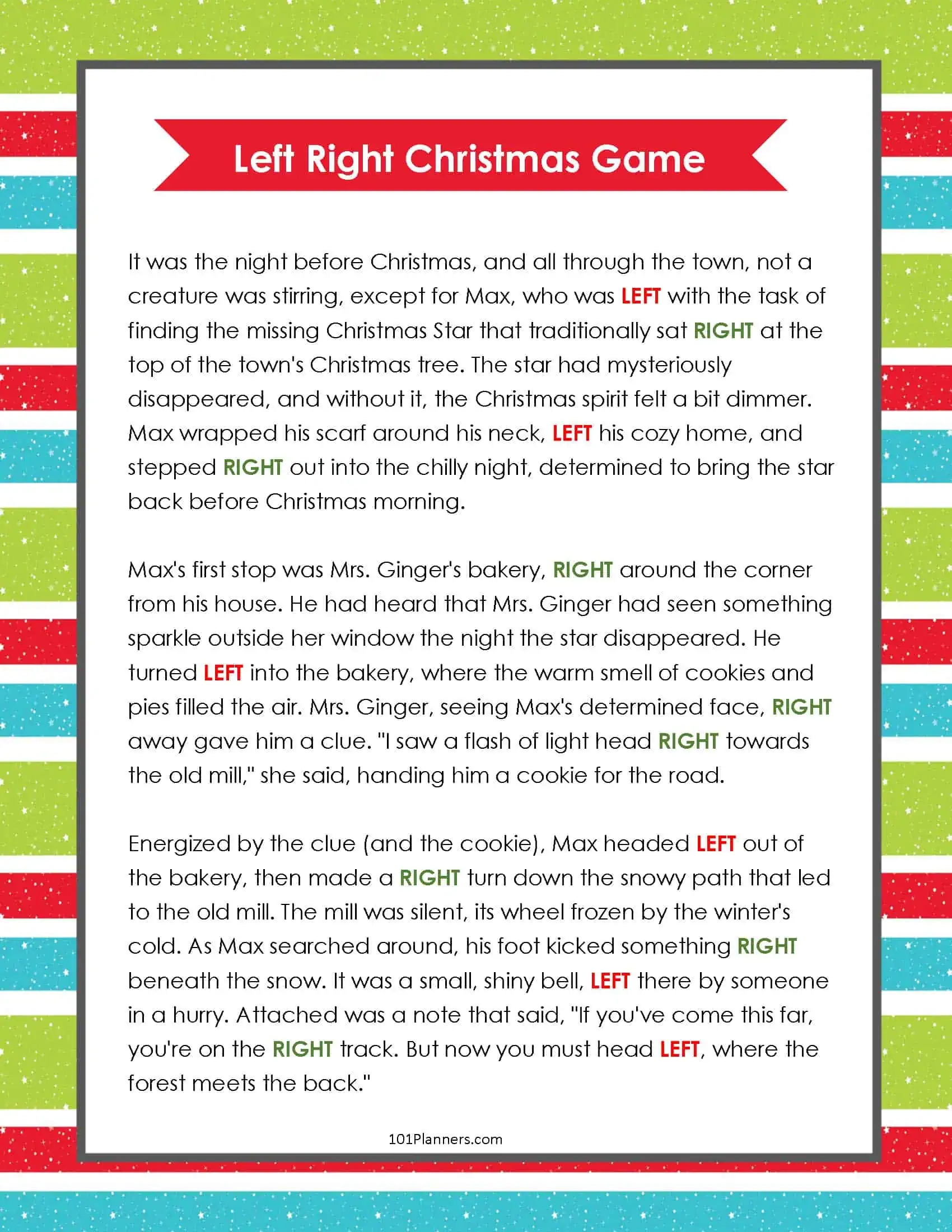 Free Left Right Christmas Game | Ai Personalized Story Creator pertaining to Free Left Right Christmas Game