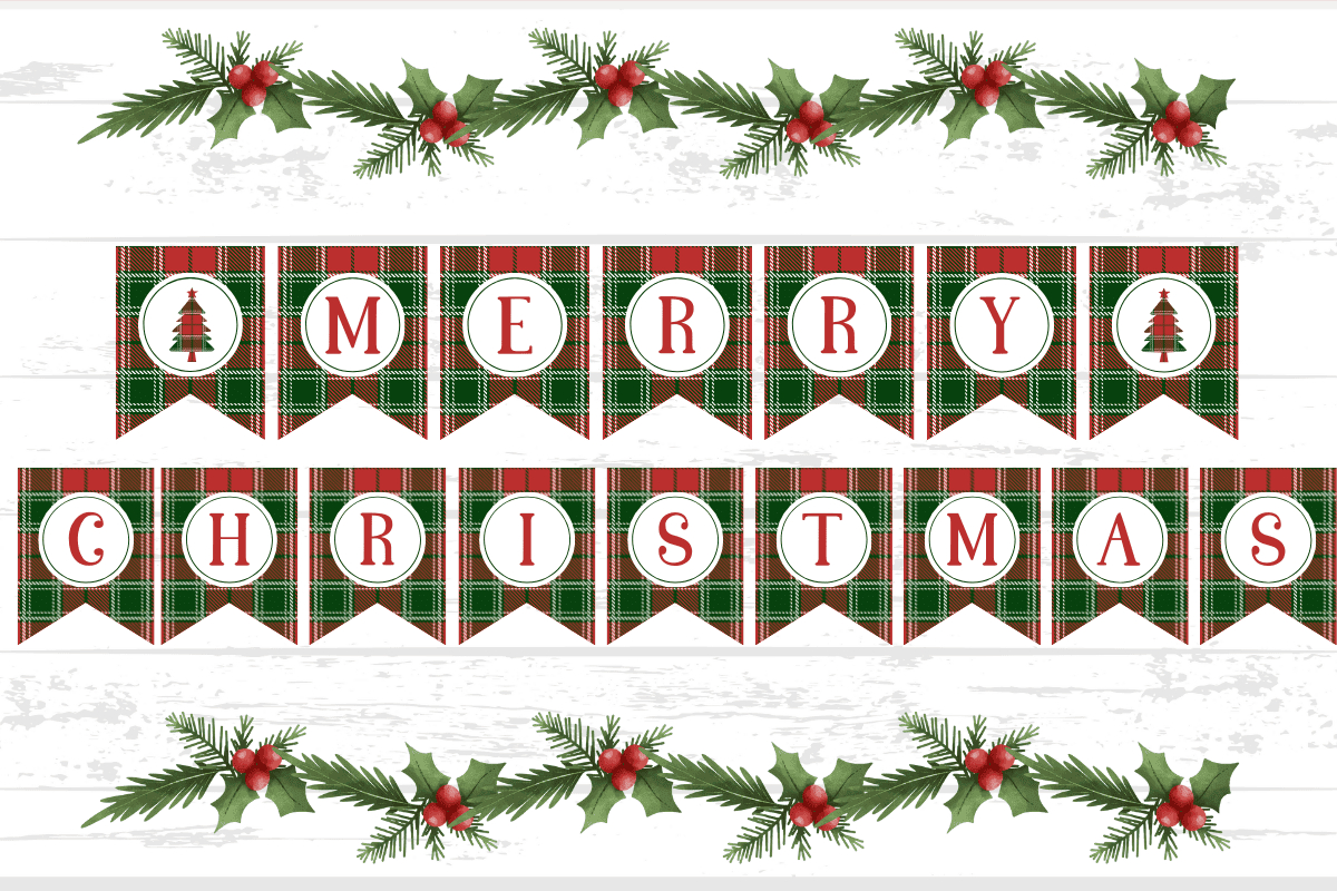 Free Merry Christmas Banner Printables - Prudent Penny Pincher inside Merry Christmas Printable Banner