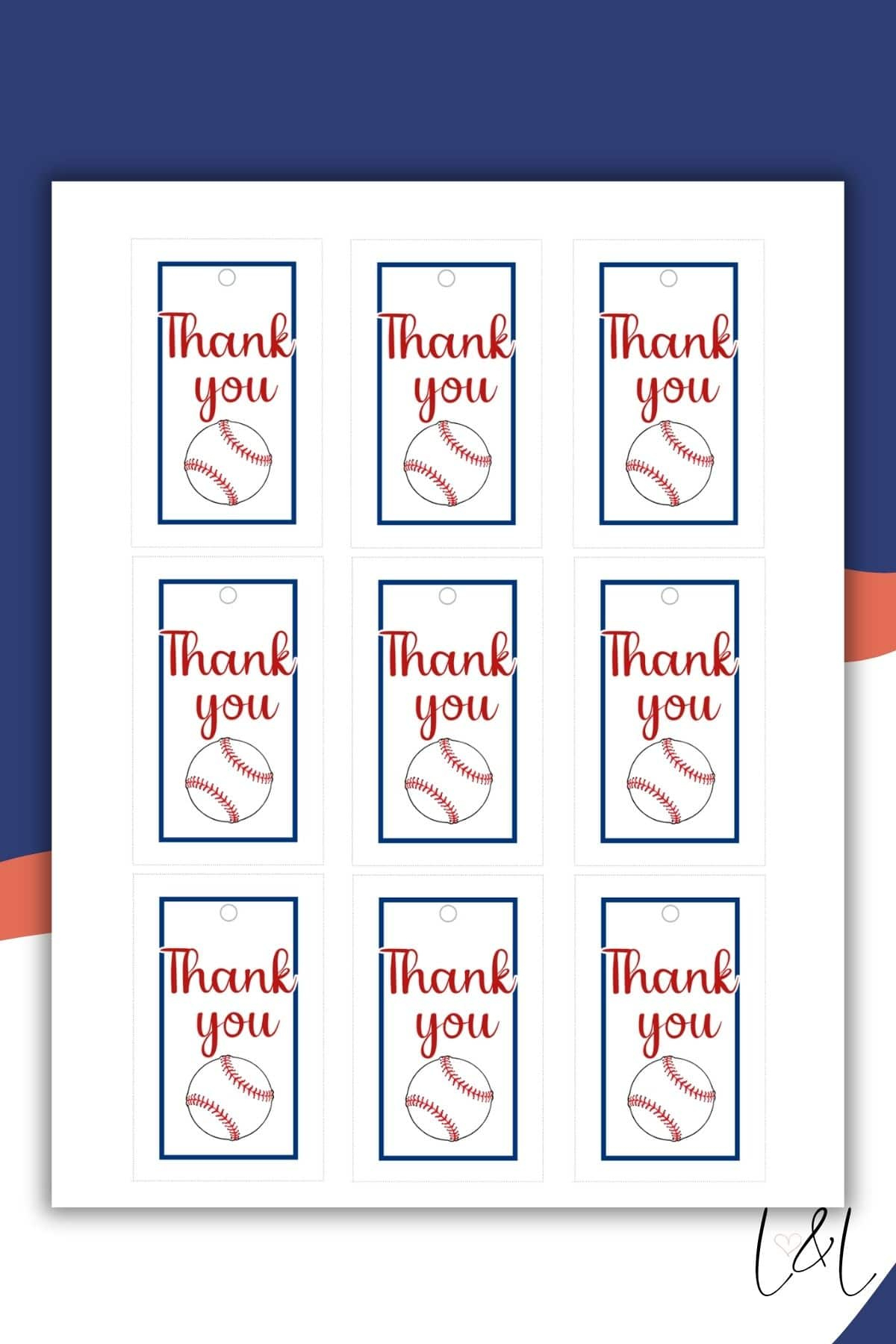 Free Printable Baseball Thank You Tags - Love & Laugh Games regarding Baseball Thank You Cards Printable Free