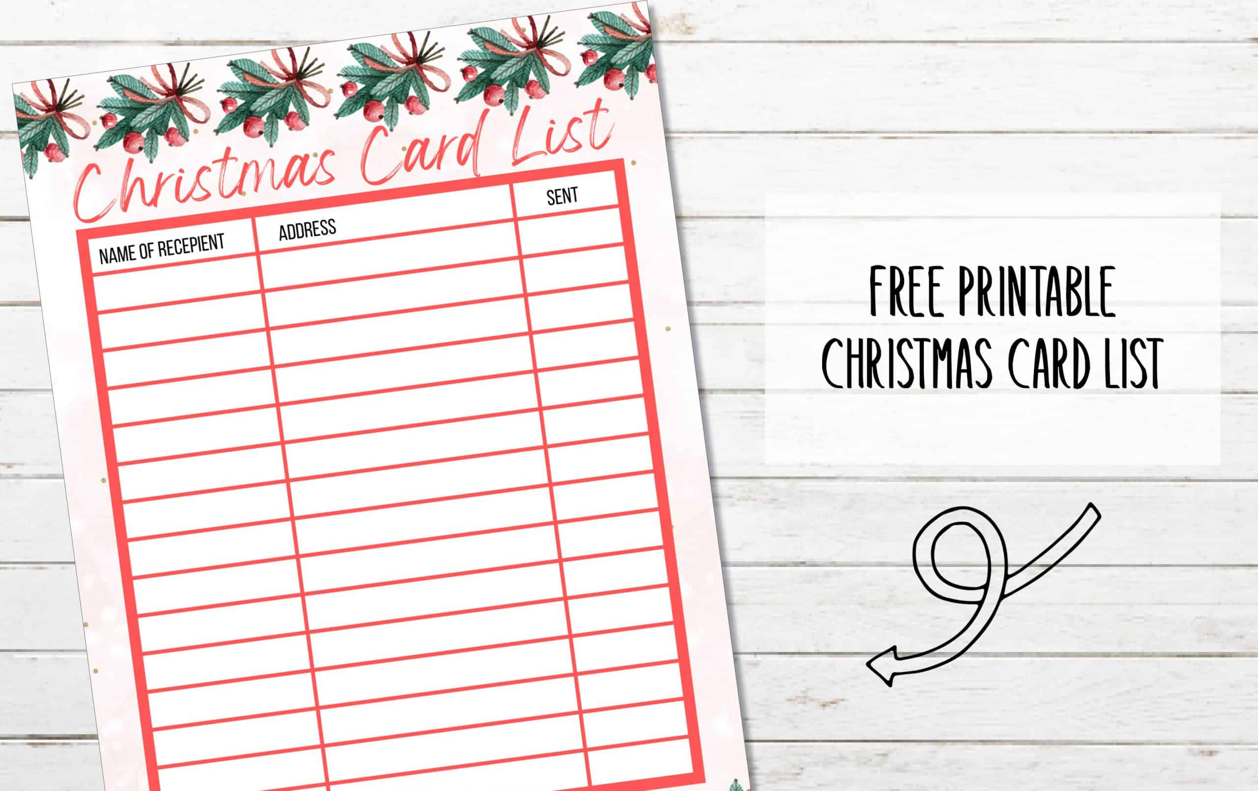 Free Printable Christmas Card List - My Printable Home pertaining to Free Printable Christmas Card List