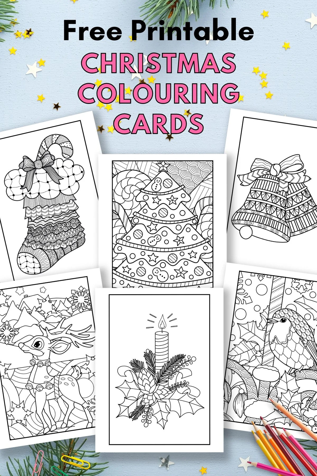 Free Printable Christmas Cards To Colour — Gathering Beauty intended for Free Printable Christmas Card Coloring Pages