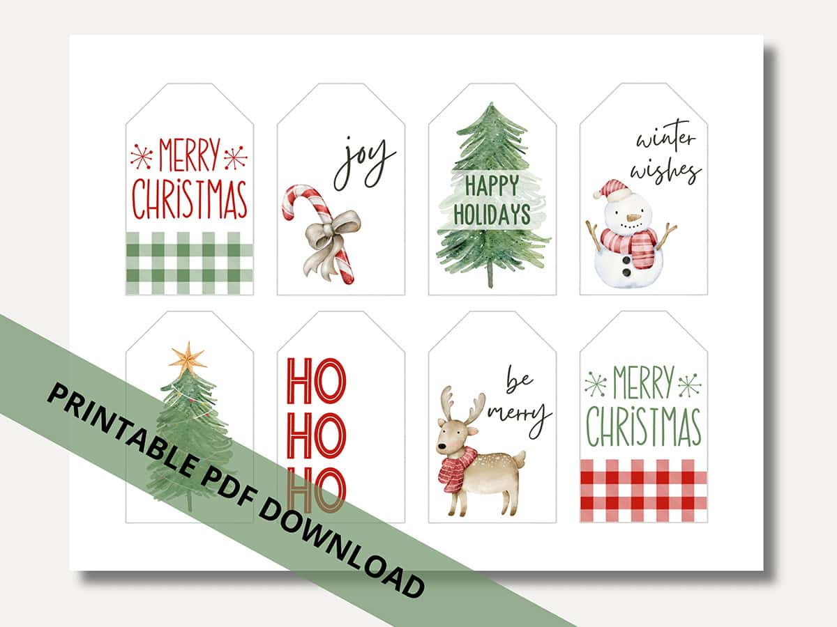 Free Printable Christmas Gift Tags For The Holidays - Aubree Originals inside Printable Christmas Tags Free Download