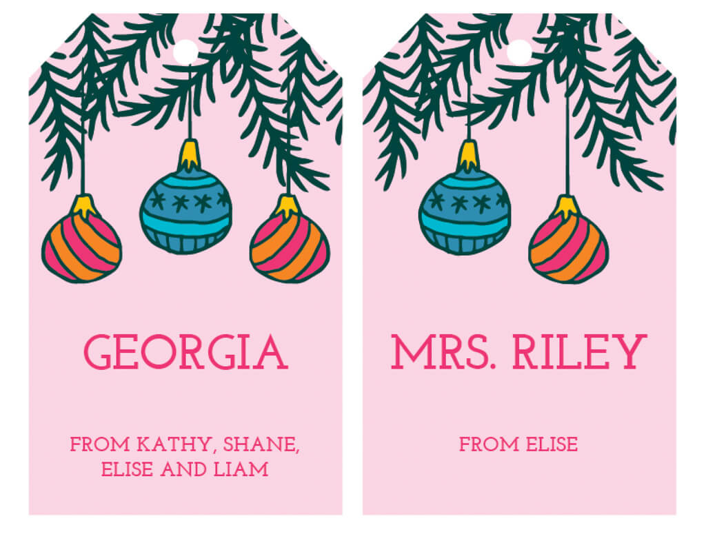 Free Printable Christmas Gift Tags In Pink - Editable - Merriment pertaining to Free Printable Christmas Tags Editable