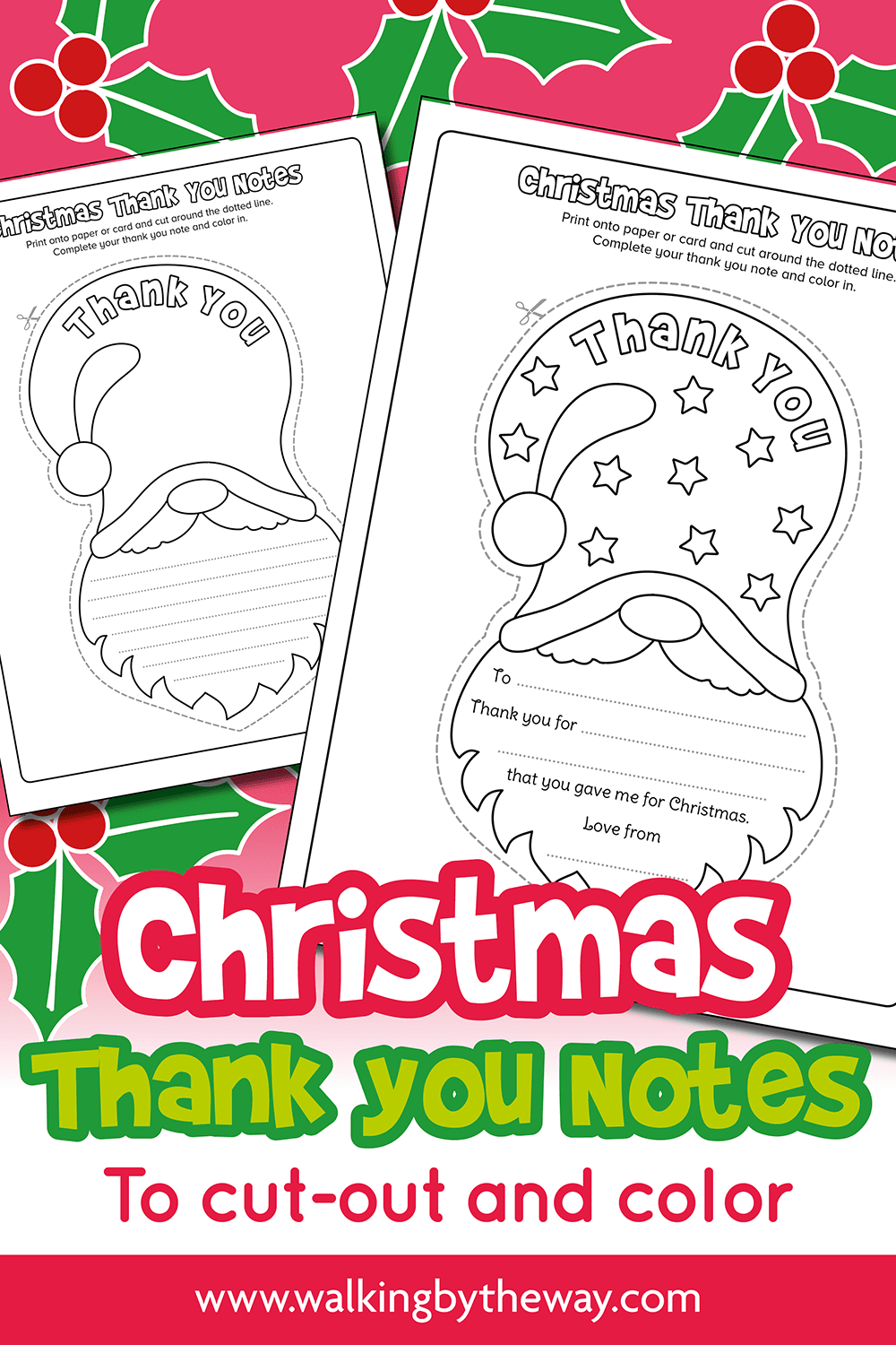 Free Printable Christmas Thank You Notes For Kids - Walkingthe Way inside Free Printable Christmas Thank You Note Cards