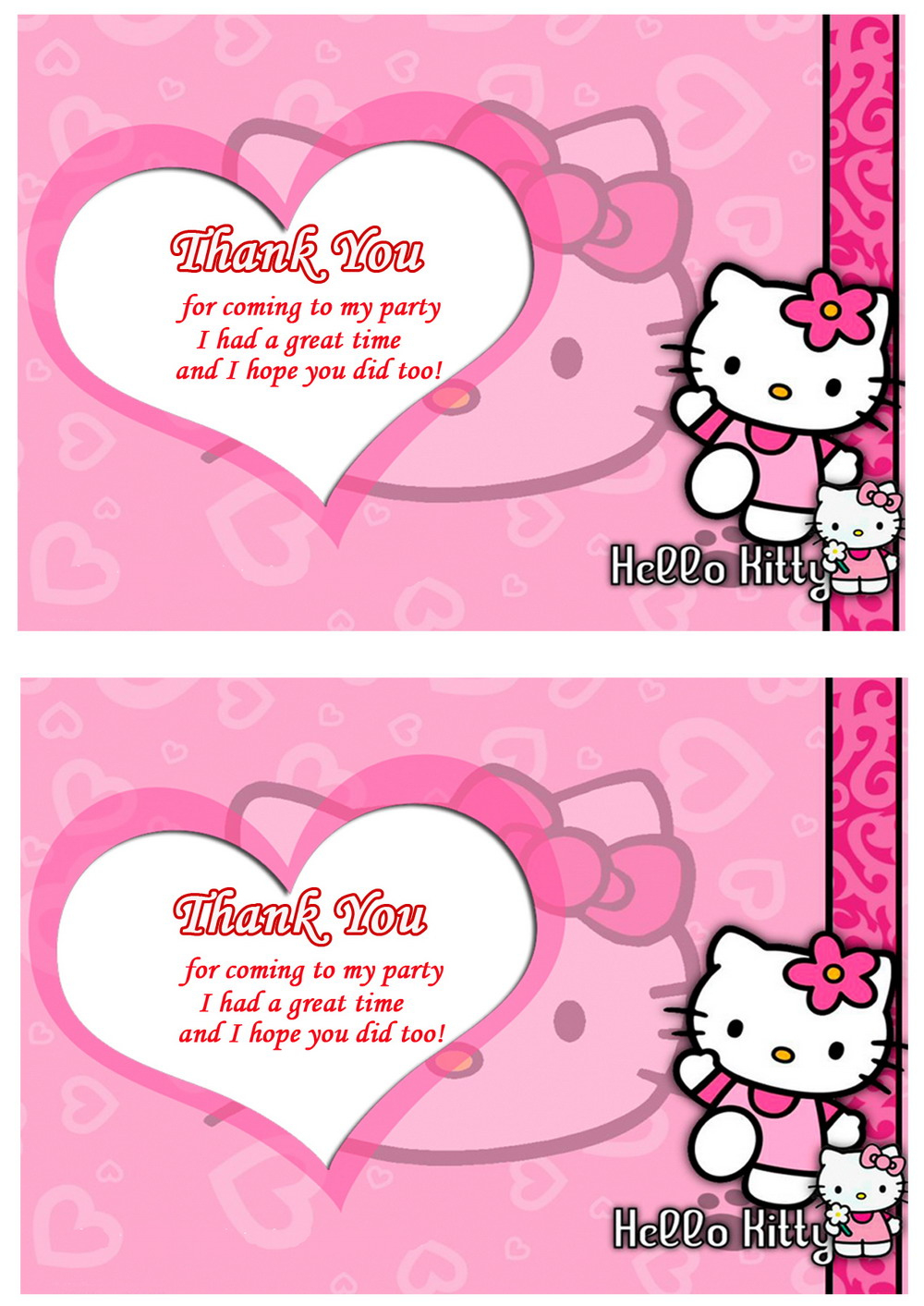 Free Printable Hello Kitty Thank You Tags, Download Free Printable with regard to Hello Kitty Thank You Cards Printable Free