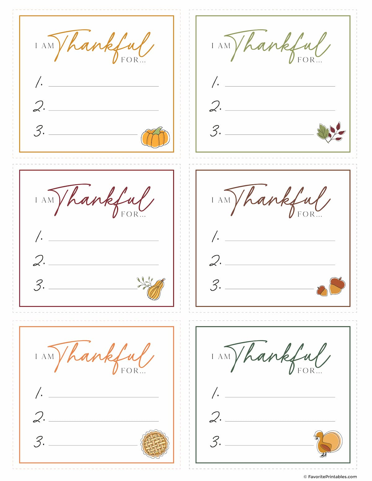 Free Printable I Am Thankful For Cards! - Favorite Printables intended for Thankful For You Cards Printable