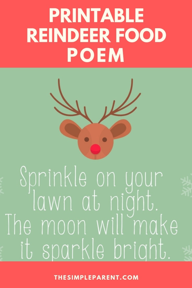 Free Printable Reindeer Food Poem & Farmhouse Bucket Craft - The inside Reindeer Food Poem Free Printable