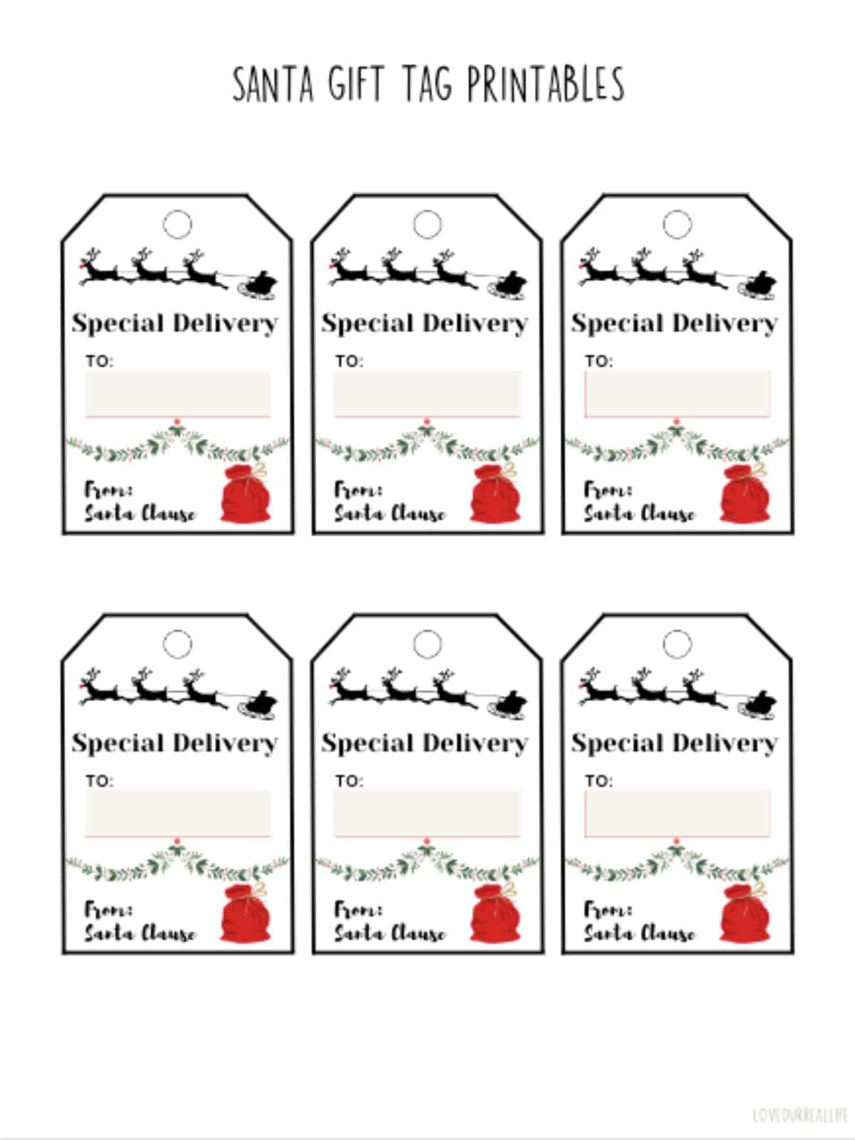 Free Printable Santa Gift Tags (Download Instantly To Print regarding Printable Christmas Tags From Santa