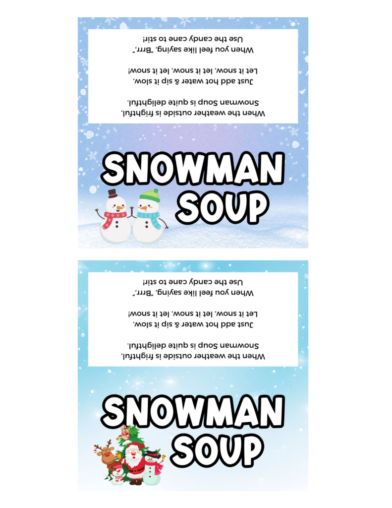 Free Printable Snowman Soup Bag Topper | Baking You Happier intended for Snowman Soup Free Printable Bag Toppers