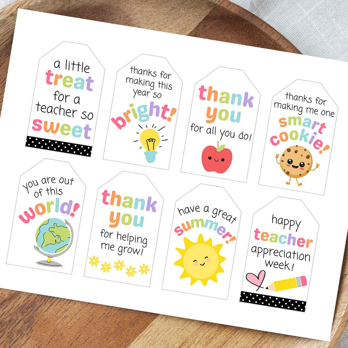 Free Printable Teacher Appreciation Gift Tags - Aubree Originals pertaining to Printable Teacher Christmas Tags