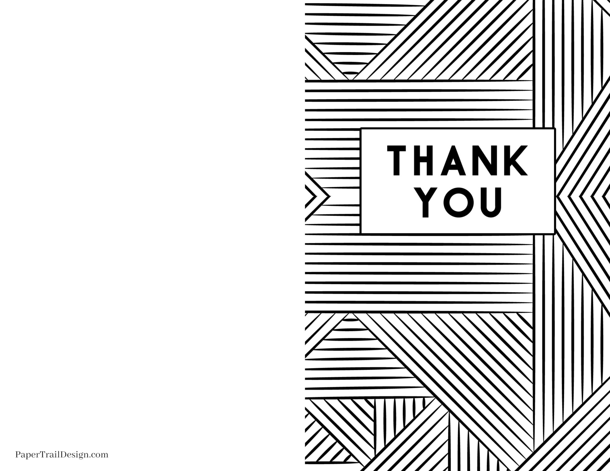Free Printable Thank You Cards - Paper Trail Design for Folding Thank You Cards Printable