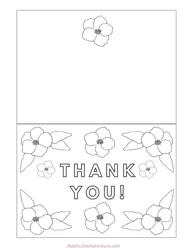 Free Printable Thank You Cards To Color - Add A Little Adventure for Color Thank You Cards Printable