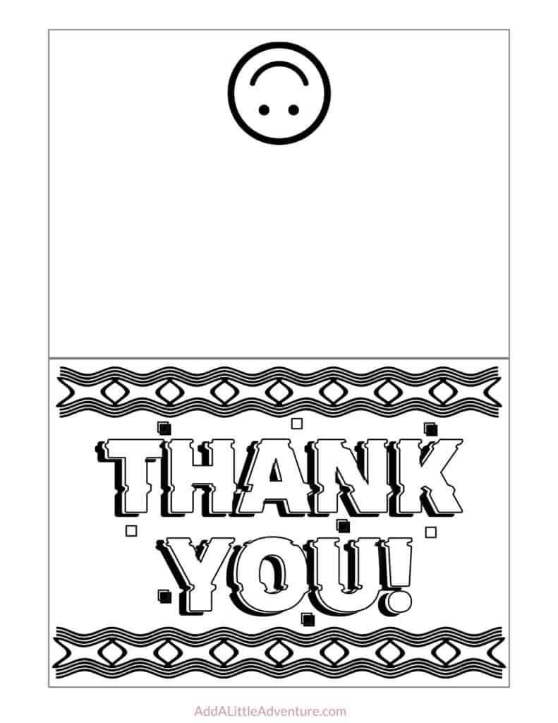 Free Printable Thank You Cards To Color - Add A Little Adventure throughout Thank You Cards Free Printable Kids Design