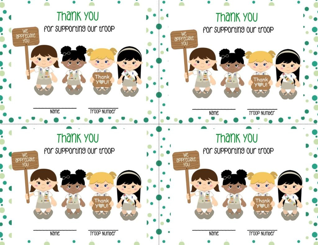 Free Thank You Cards For Girl Scouts | Clementine County with Free Printable Girl Scout Thank You Cards
