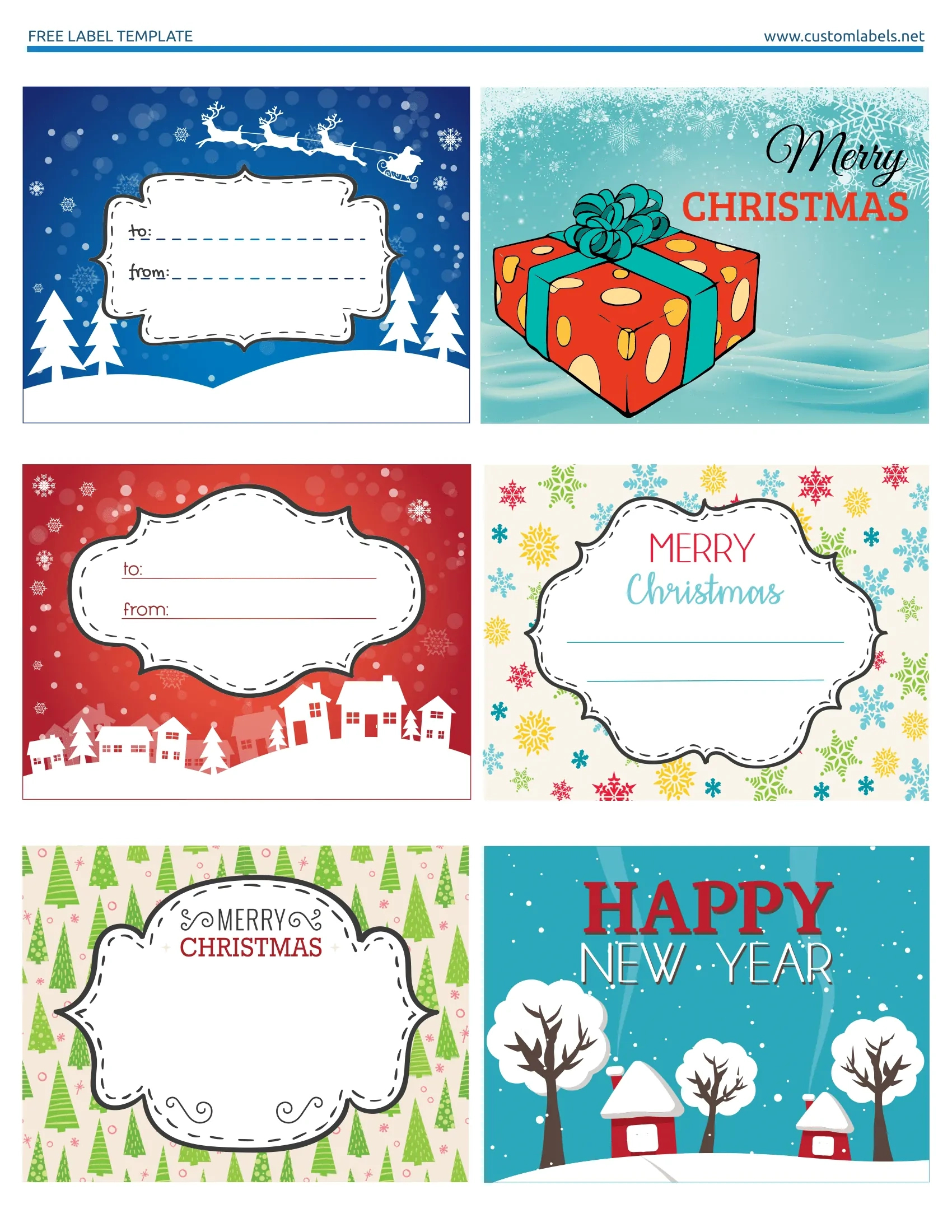 Fun And Colorful Christmas Labels - Free Printables with regard to Free Printable Christmas Tags
