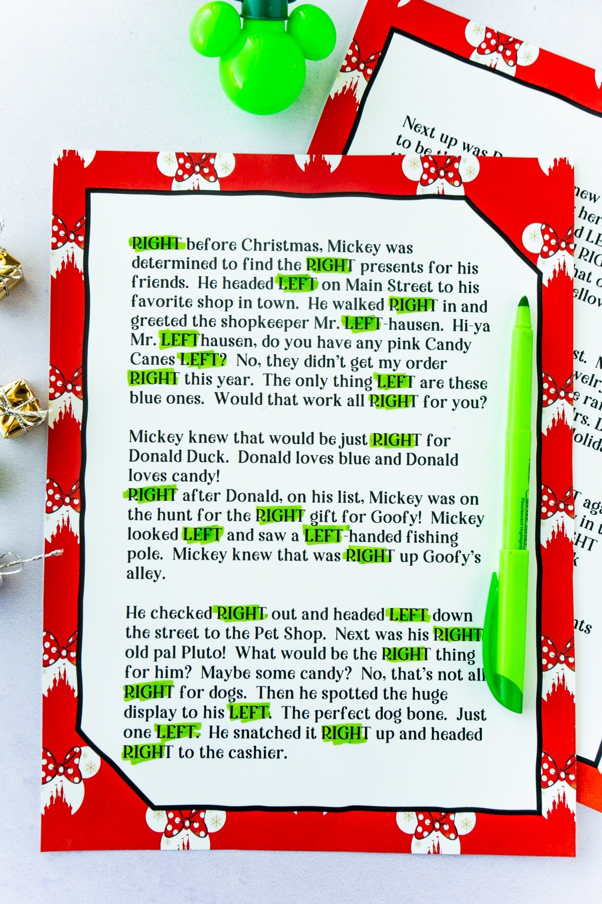 Fun Left Right Christmas Game (4 Printable Stories) - Play Party Plan for Free Printable Left And Right Christmas Game