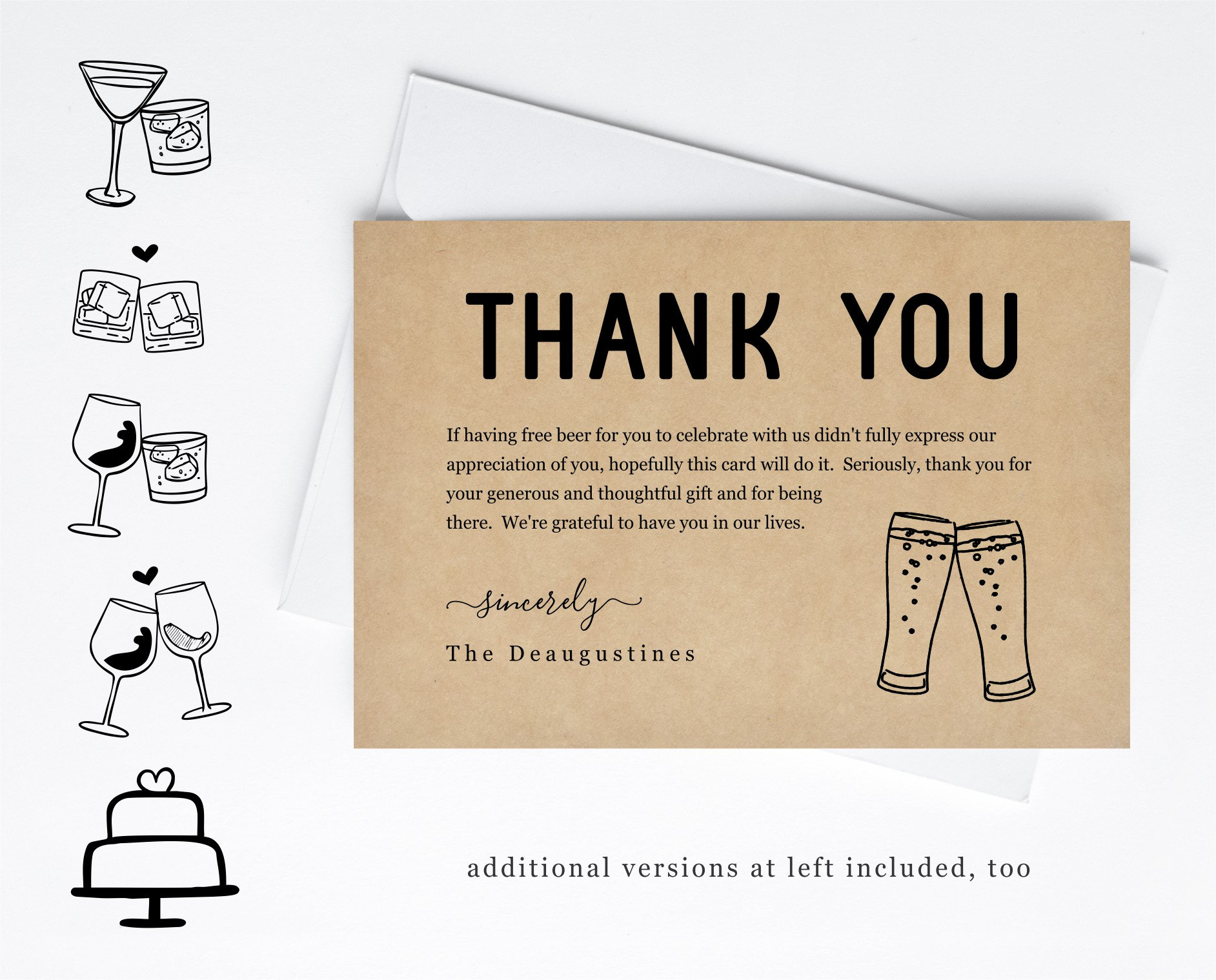Funny Thank You Card Template, Printable Editable Personalized for Funny Thank You Cards Printable