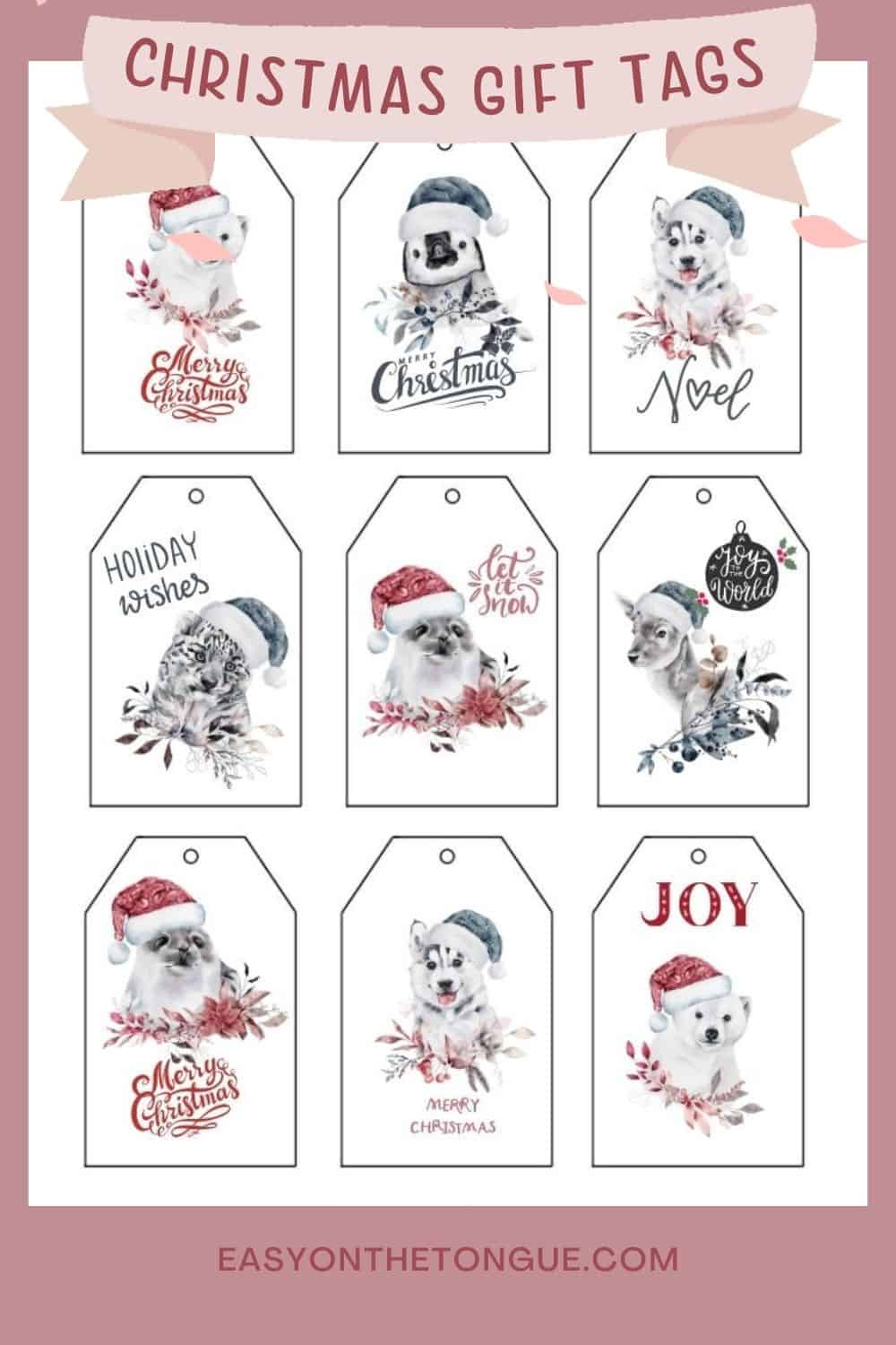 Grab The Free Snow Animal Christmas Gift Tags regarding Free Printable Christmas Tags