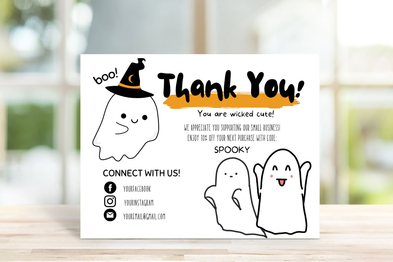 Halloween Business Thank You Card Template with regard to Halloween Thank You Cards Printable