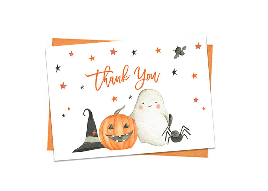 Halloween Thank You Card, Printable Thank You Notes, A Little Boo in Halloween Thank You Cards Printable