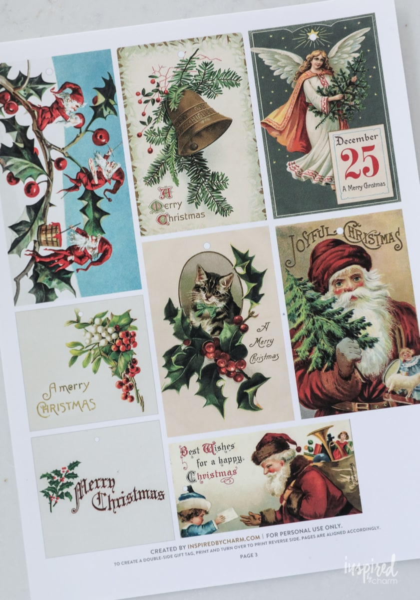 Handmade Vintage-Inspired Christmas Gift Tags inside Free Printable Vintage Christmas Gift Tags