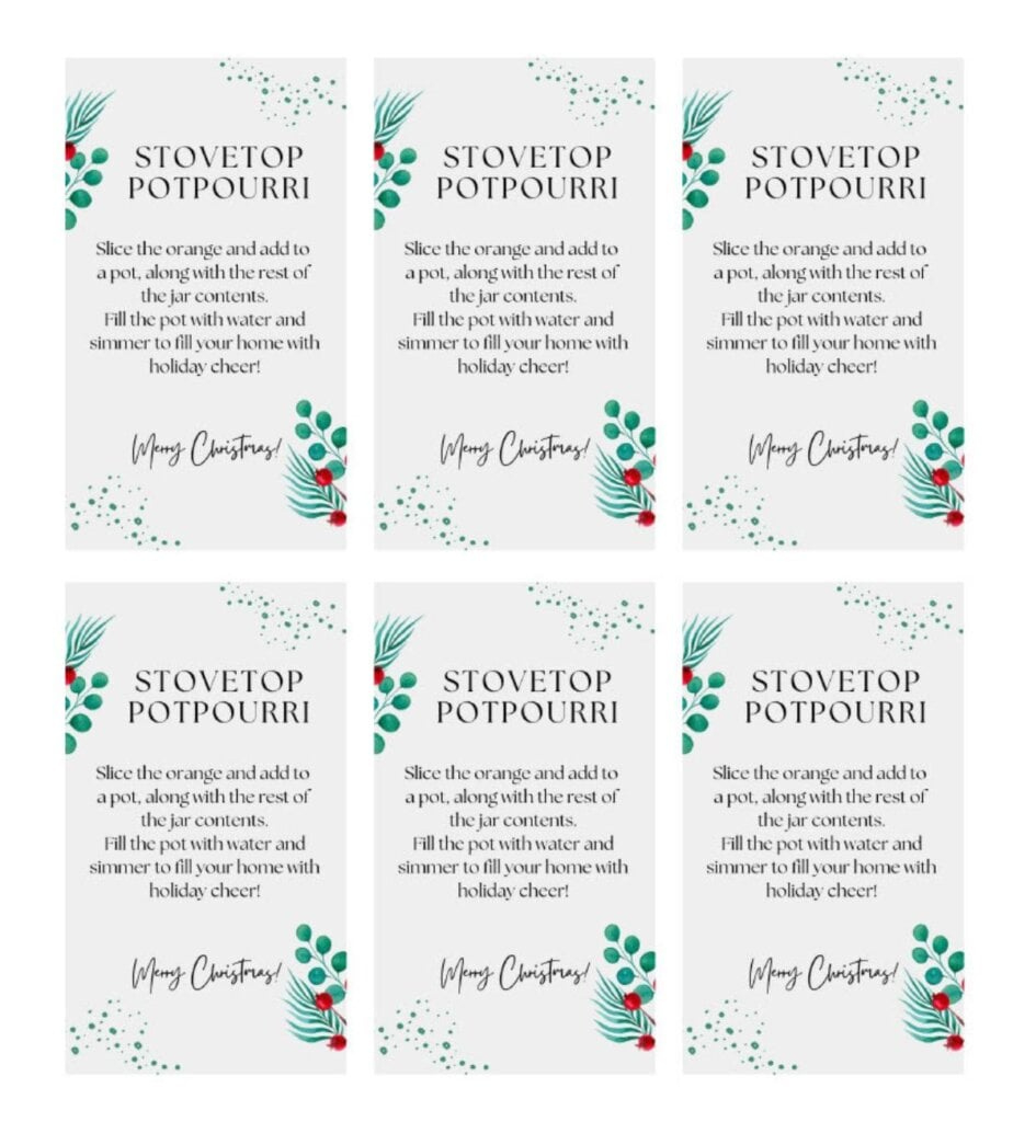 Holiday Potpourri pertaining to Free Printable Christmas Potpourri Tags