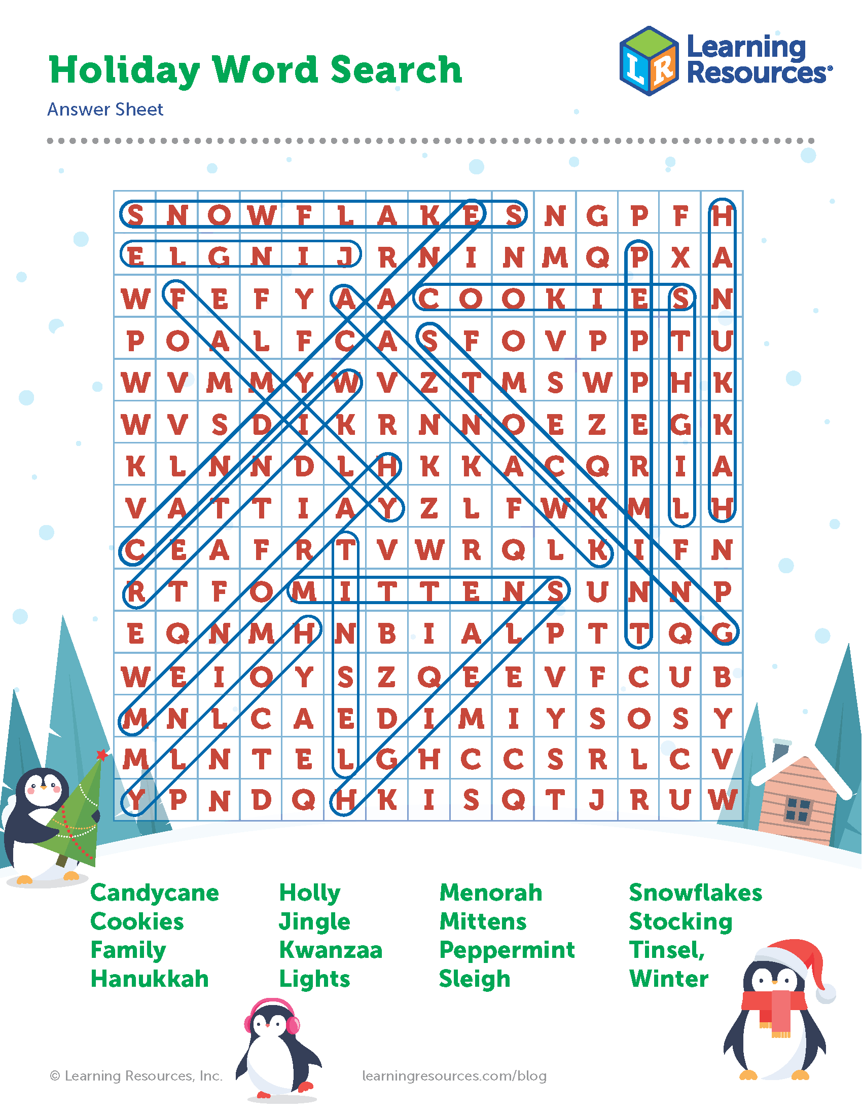 Holiday Word Search Printable | Learning Resources in Holiday Word Search Printable with Answers