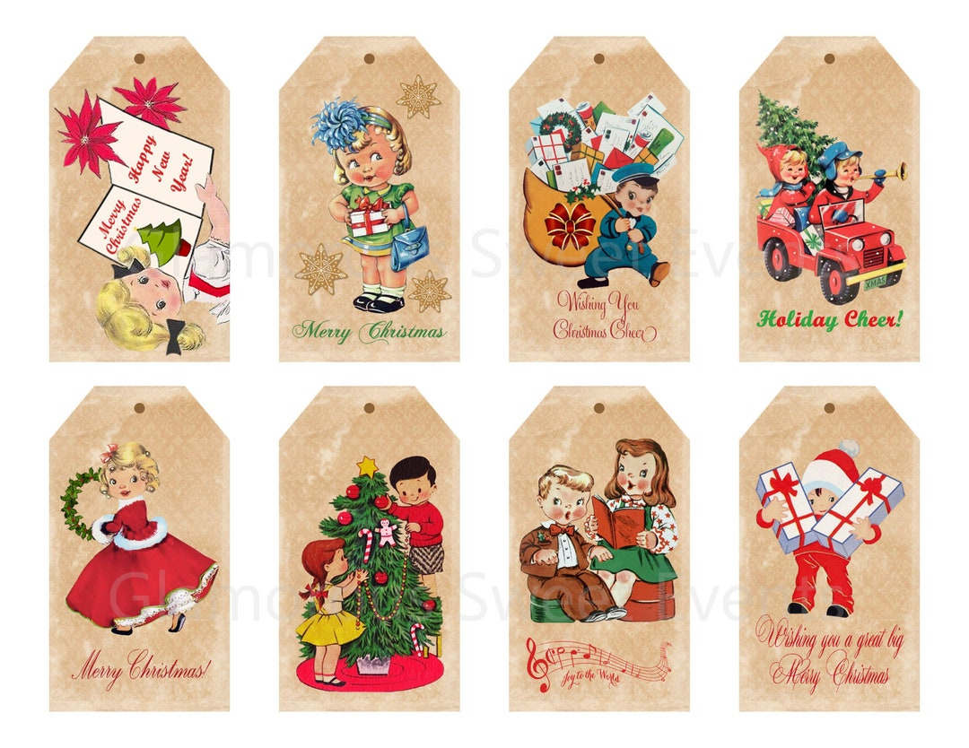Instant Download, Vintage Christmas Gift Tags, Printable - Etsy in Vintage Christmas Gift Tags Printable