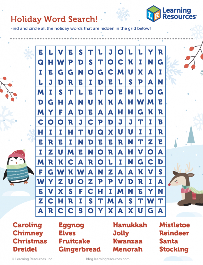 Jolly Holiday Word Search! | Learning Resources in Holiday Word Search Free Printable