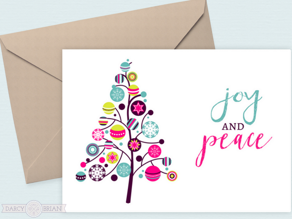 Joy And Peace Free Printable Holiday Cards with Printable Christmas Card Paper