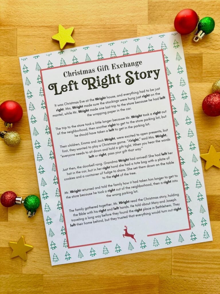 Left Right Christmas Game - Free Printable Gift Exchange Idea regarding Short Left Right Christmas Game Printable