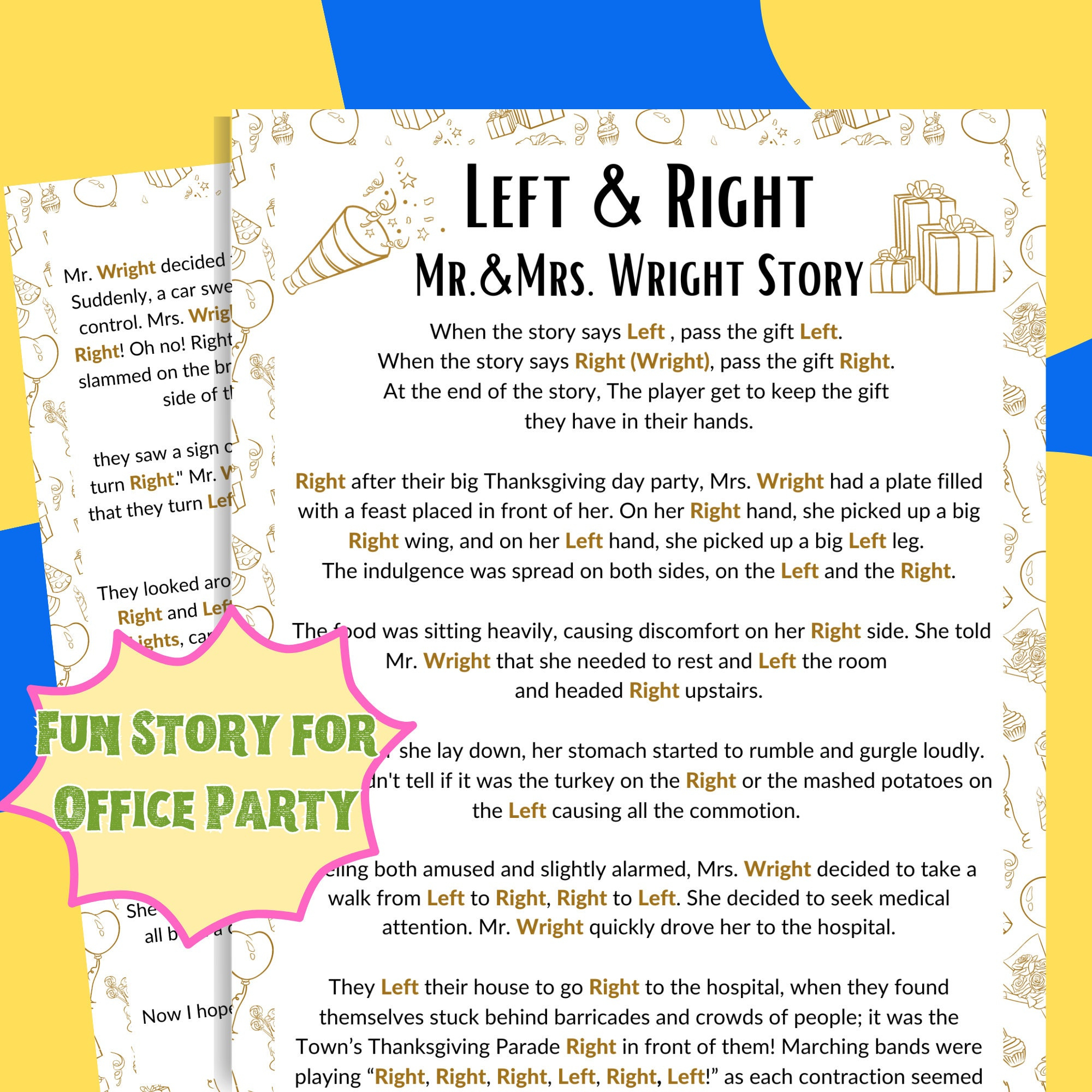 Left Right Game Office, Funny Story Left Right Game Any Occasion throughout Funny Left Right Game Story Any Occasion