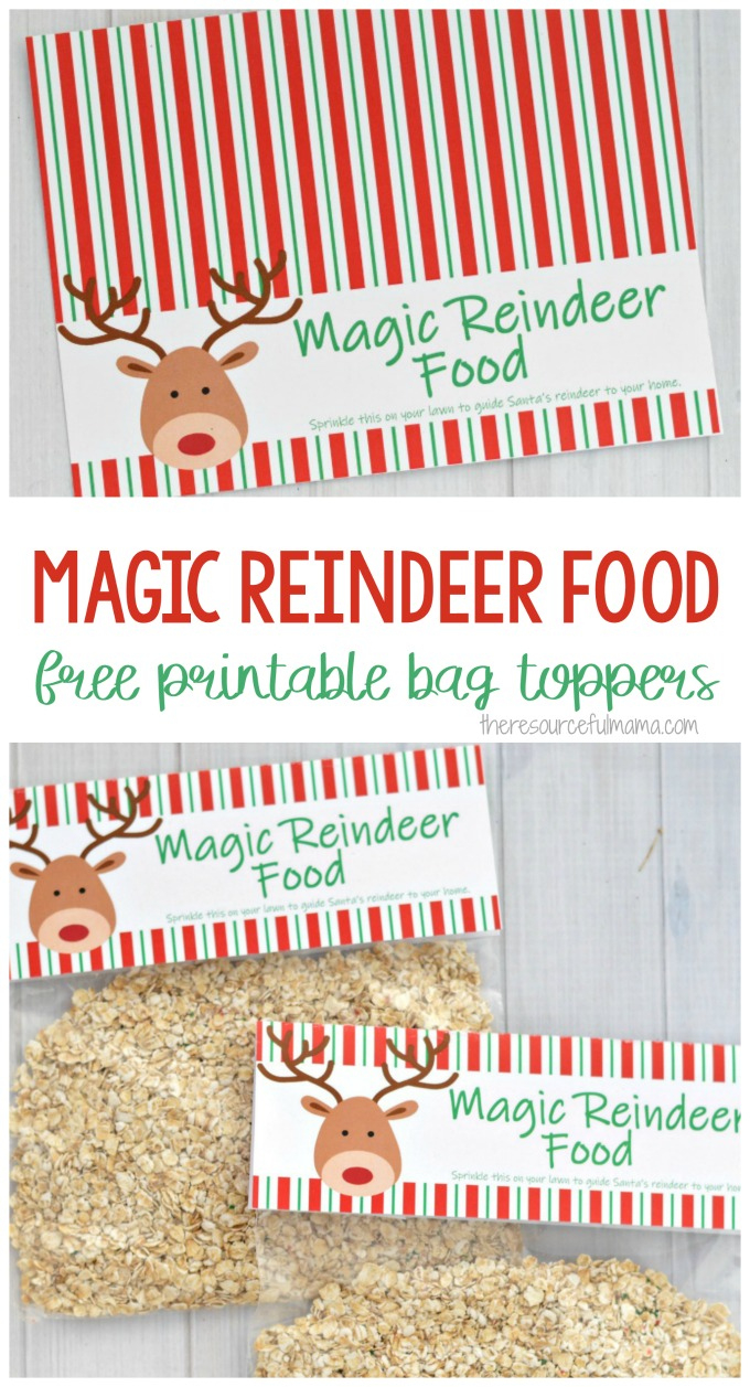 Magic Reindeer Food {Printable Bag Topper} - The Resourceful Mama regarding Reindeer Food Free Printable Bag Topper