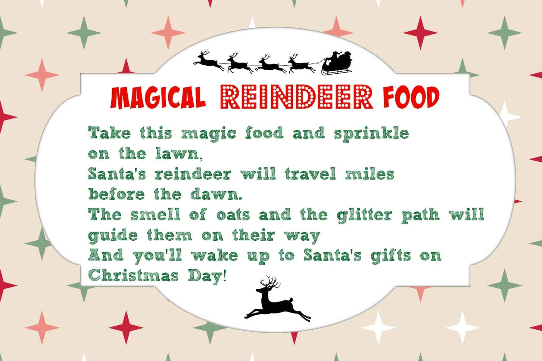 Magical Reindeer Food Recipe + Free Printable Poem Tag - Mama Cheaps® intended for Reindeer Food Printable Recipe