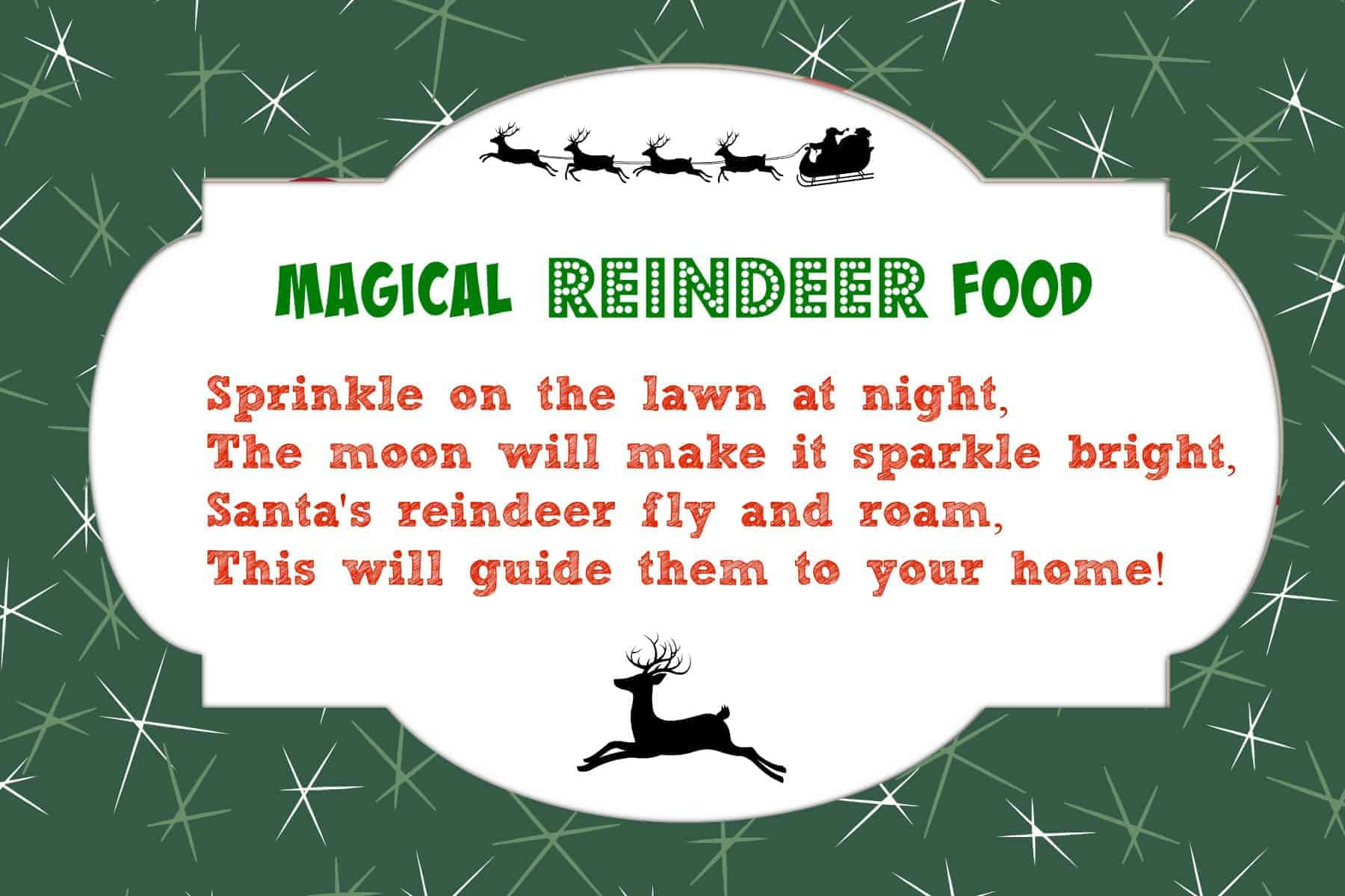 Magical Reindeer Food Recipe + Free Printable Poem Tag - Mama Cheaps® within Reindeer Food Poem Free Printable Tags