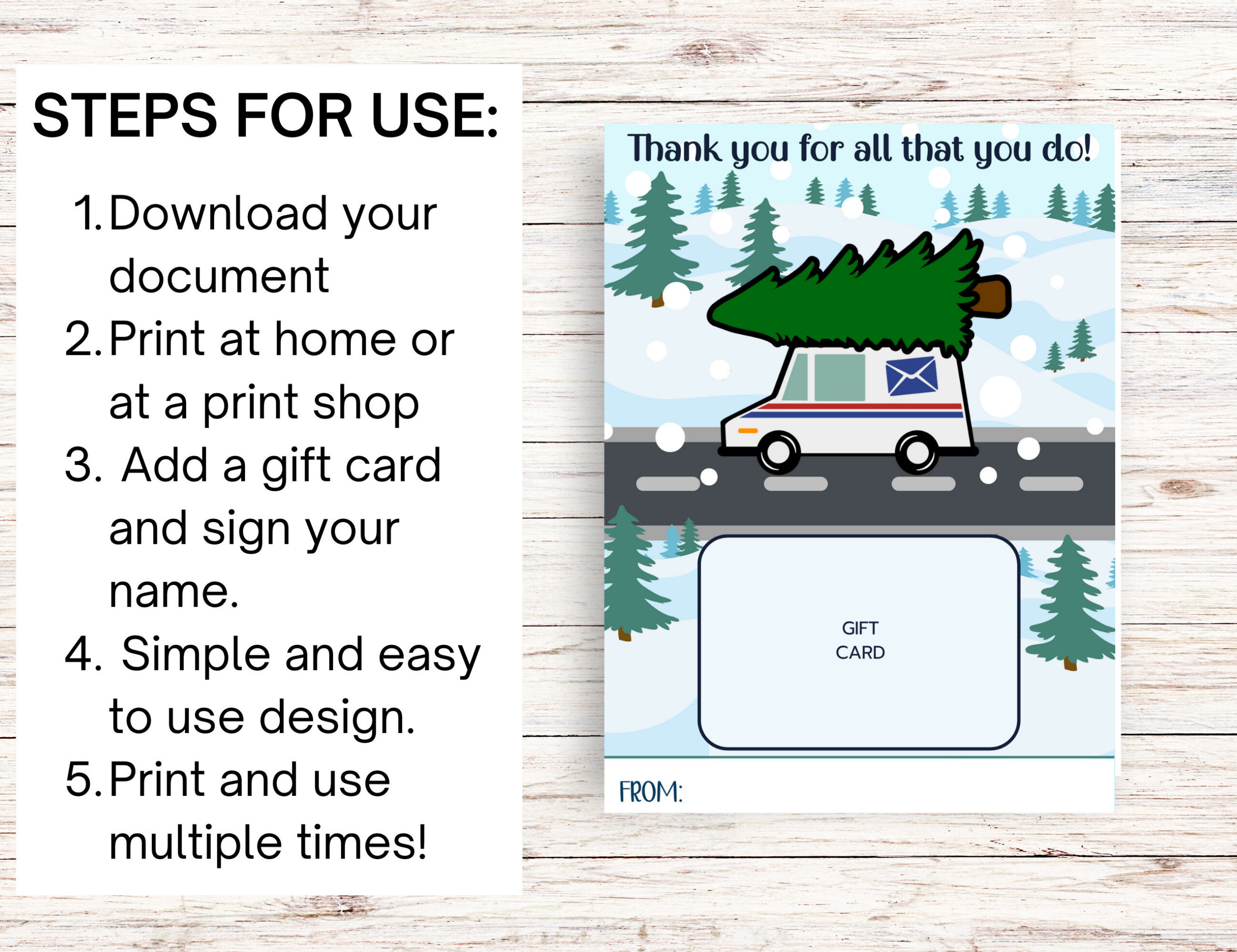 Mailman Gift Card Holder, Christmas Gift For Mail Carrier, Postal intended for Free Printable Christmas Card For Mail Carrier