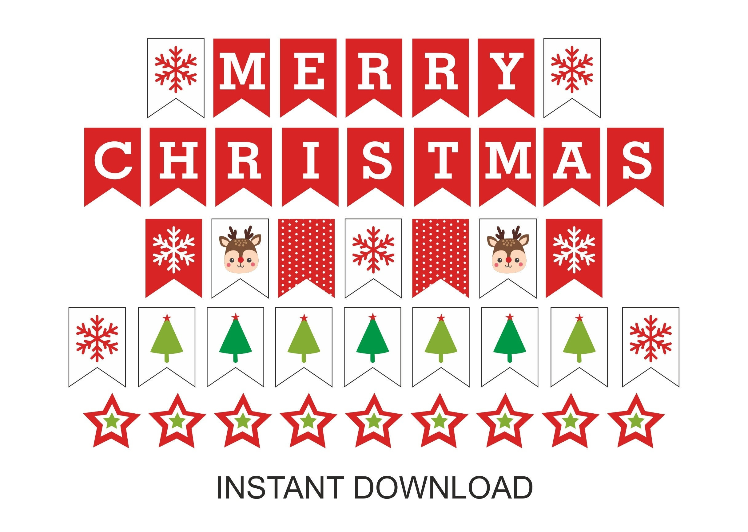 Merry Christmas Banner Printable / Christmas Banner Printable with regard to Merry Christmas Printable Banner
