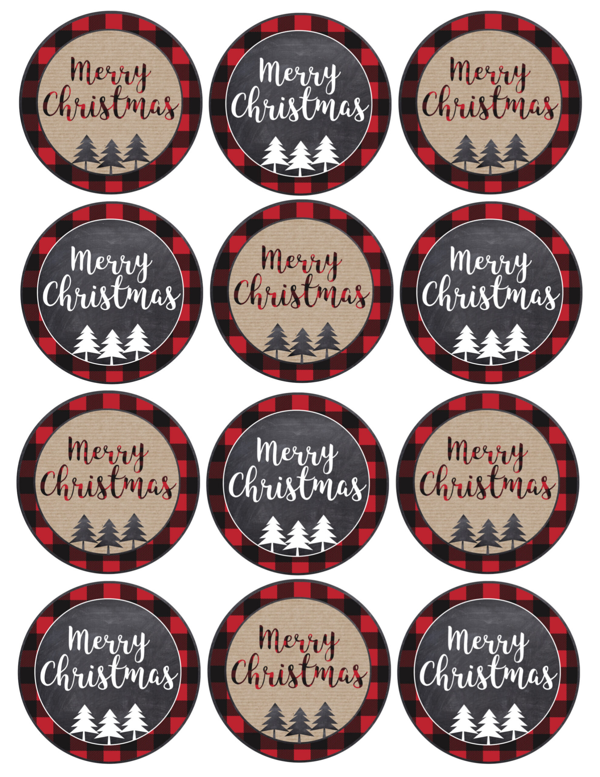 Merry Christmas Tags Printable - Paper Trail Design throughout Small Printable Christmas Tags