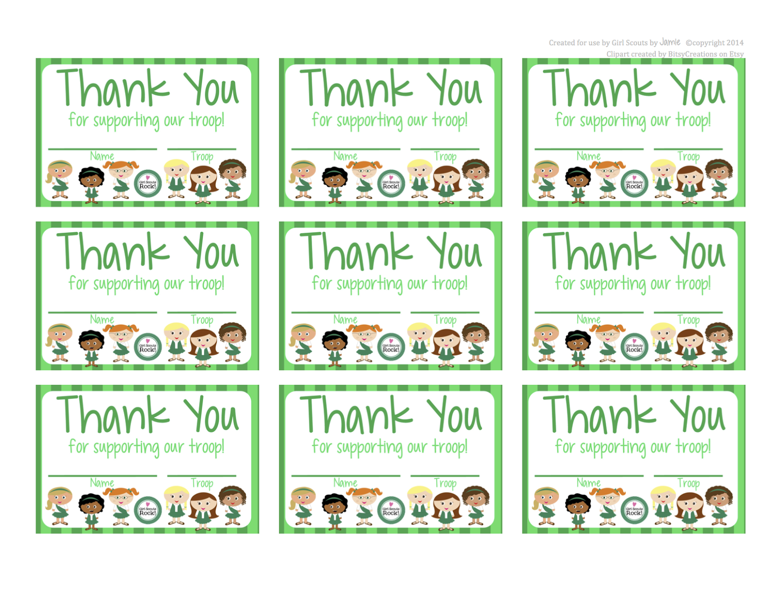 My Fashionable Designs: Girl Scouts - Free Printable Thank You Cards for Free Printable Girl Scout Thank You Cards