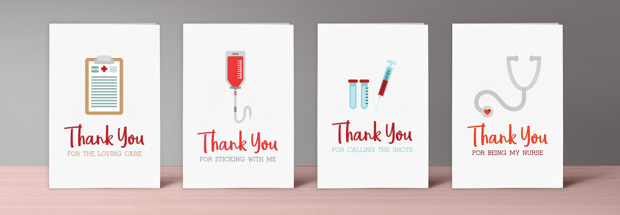 Nurse Thank You Card - Set Of 4 - Download And Print - Nurse Week with regard to Printable Free Thank You Cards For Nurses