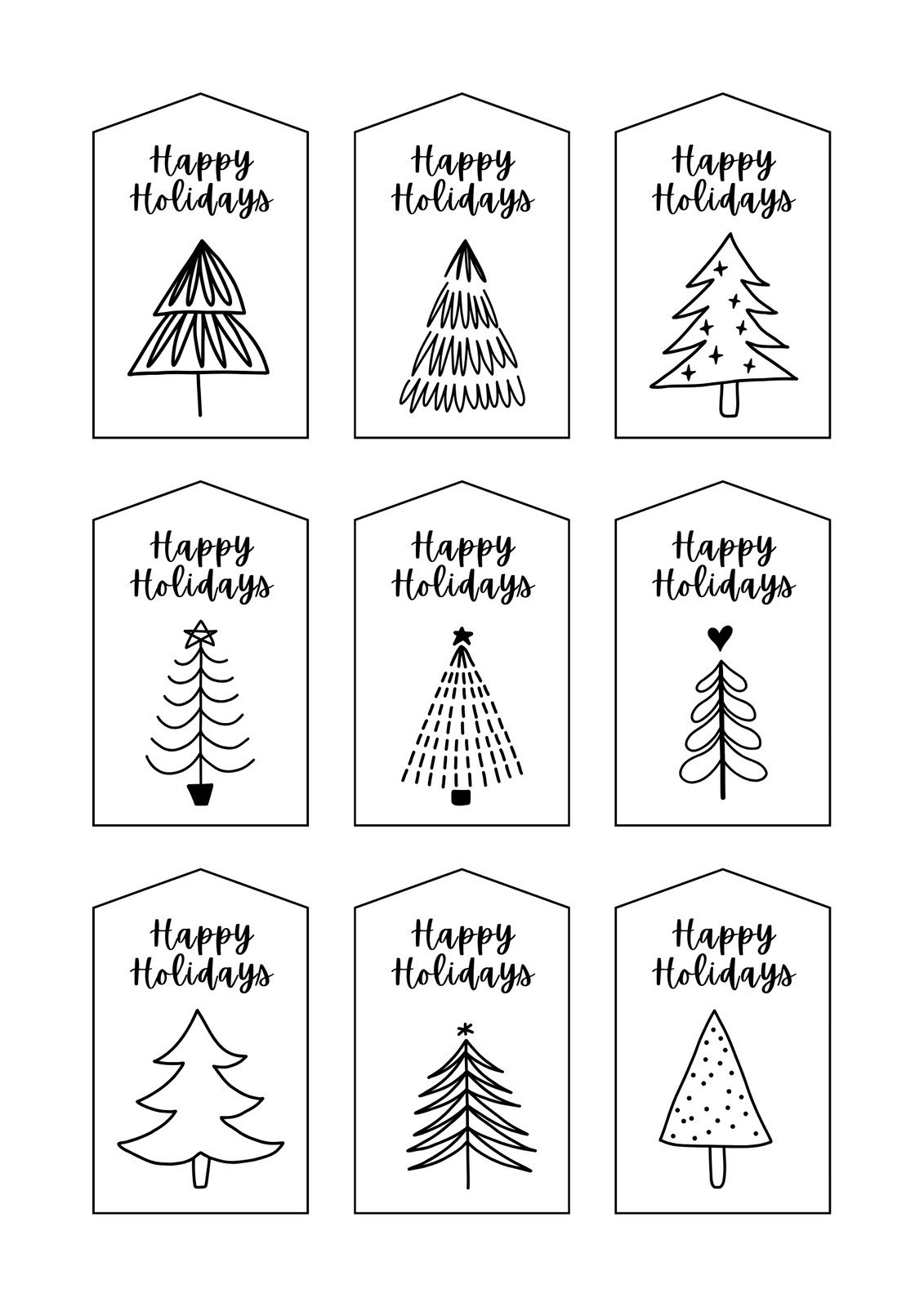 Page 6 - Free, Printable And Customizable Gift Tag Templates | Canva with Printable Christmas Tags Black and White