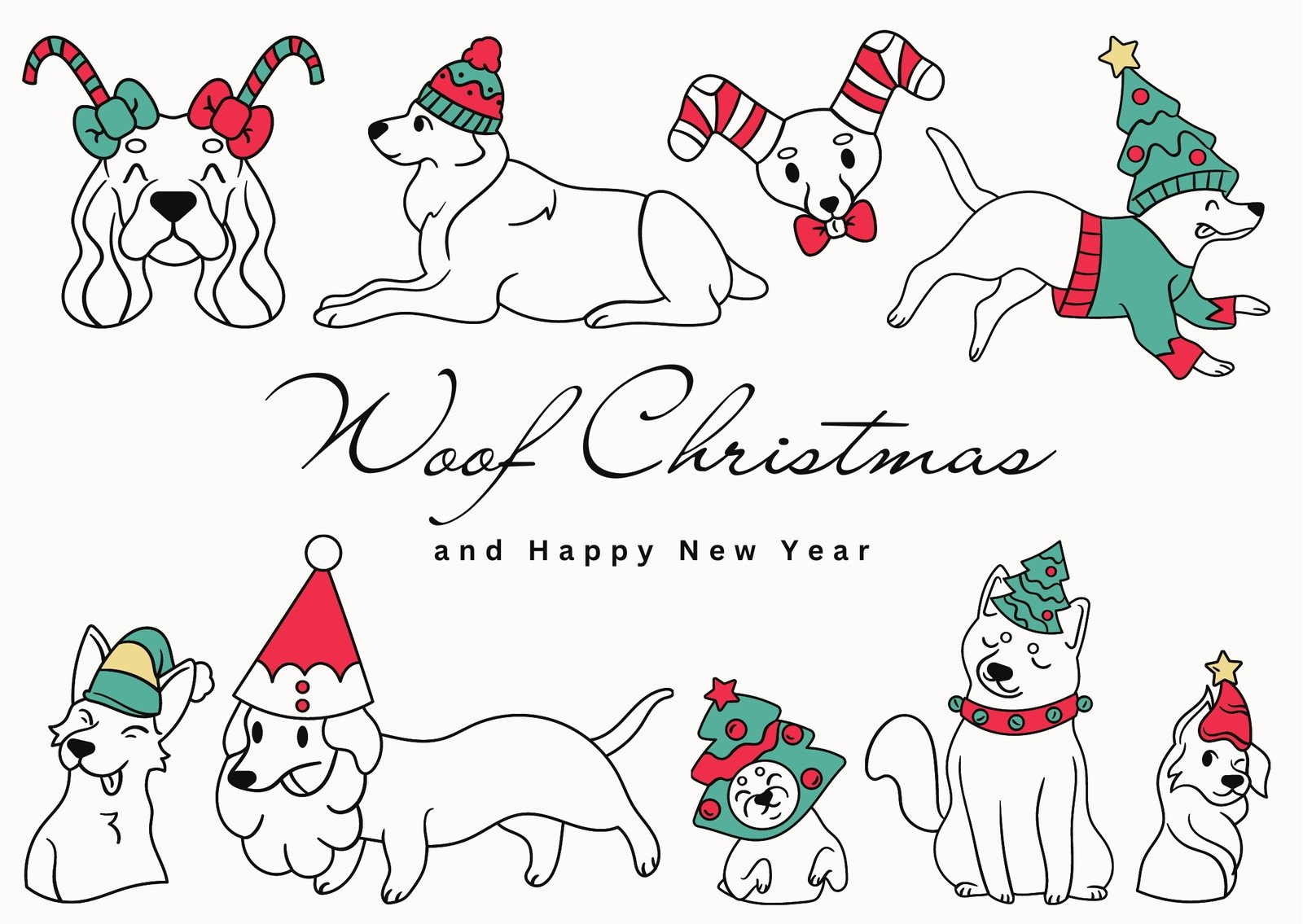 Page 9 - Customize 11,190+ Art Christmas Card Templates Online - Canva intended for Printable Christmas Card Dog