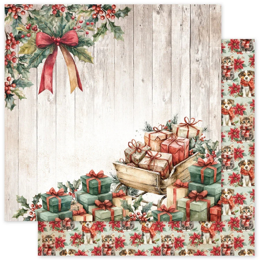 Paper Rose - Christmas Tree Farm - Paper C - 12X12 Double-Sided pertaining to Printable Christmas Card Stock Paper
