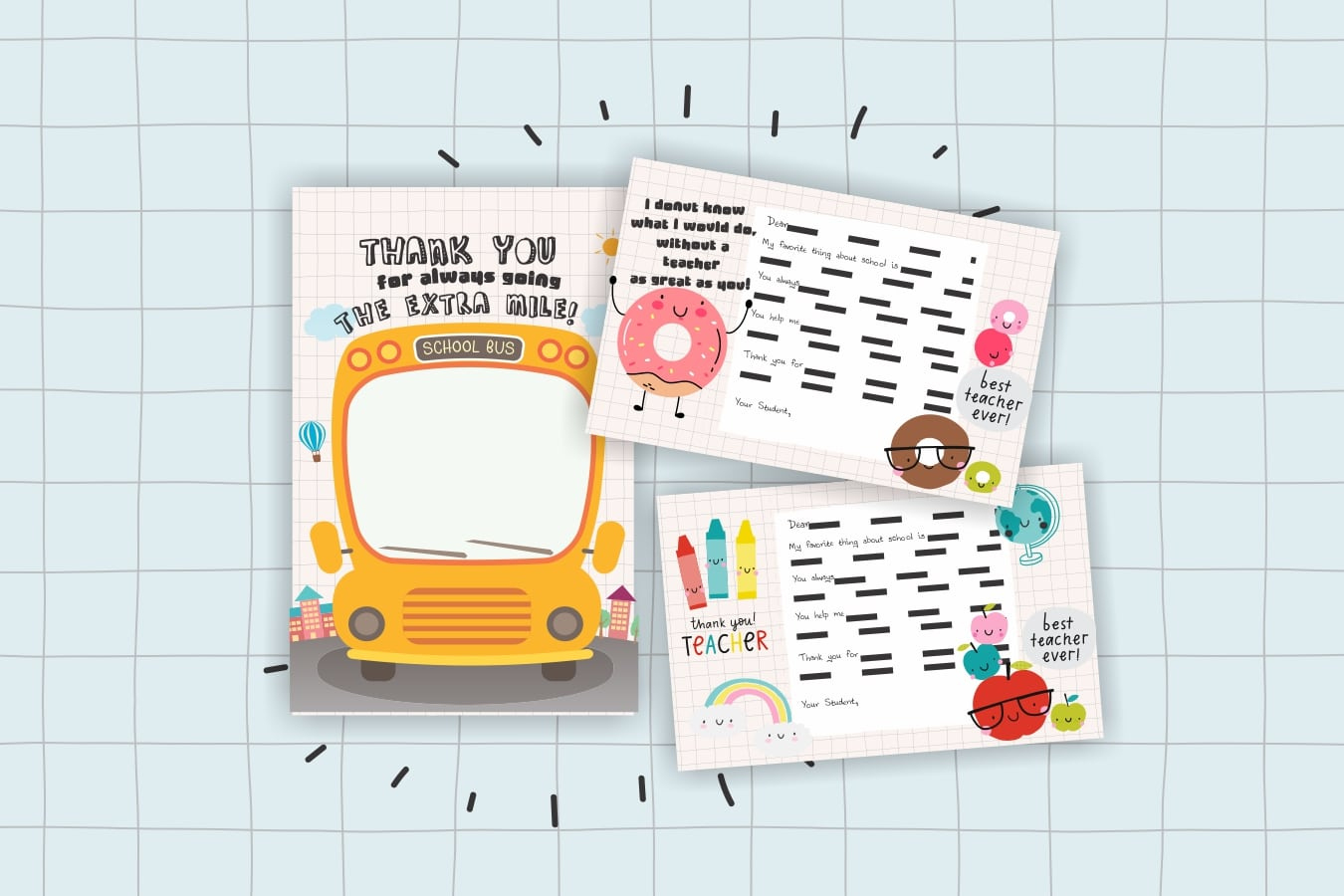 Print These Adorable Teacher &amp;amp; Bus Driver Thank You Cards. Free regarding Free Printable Thank You Cards For Bus Driver