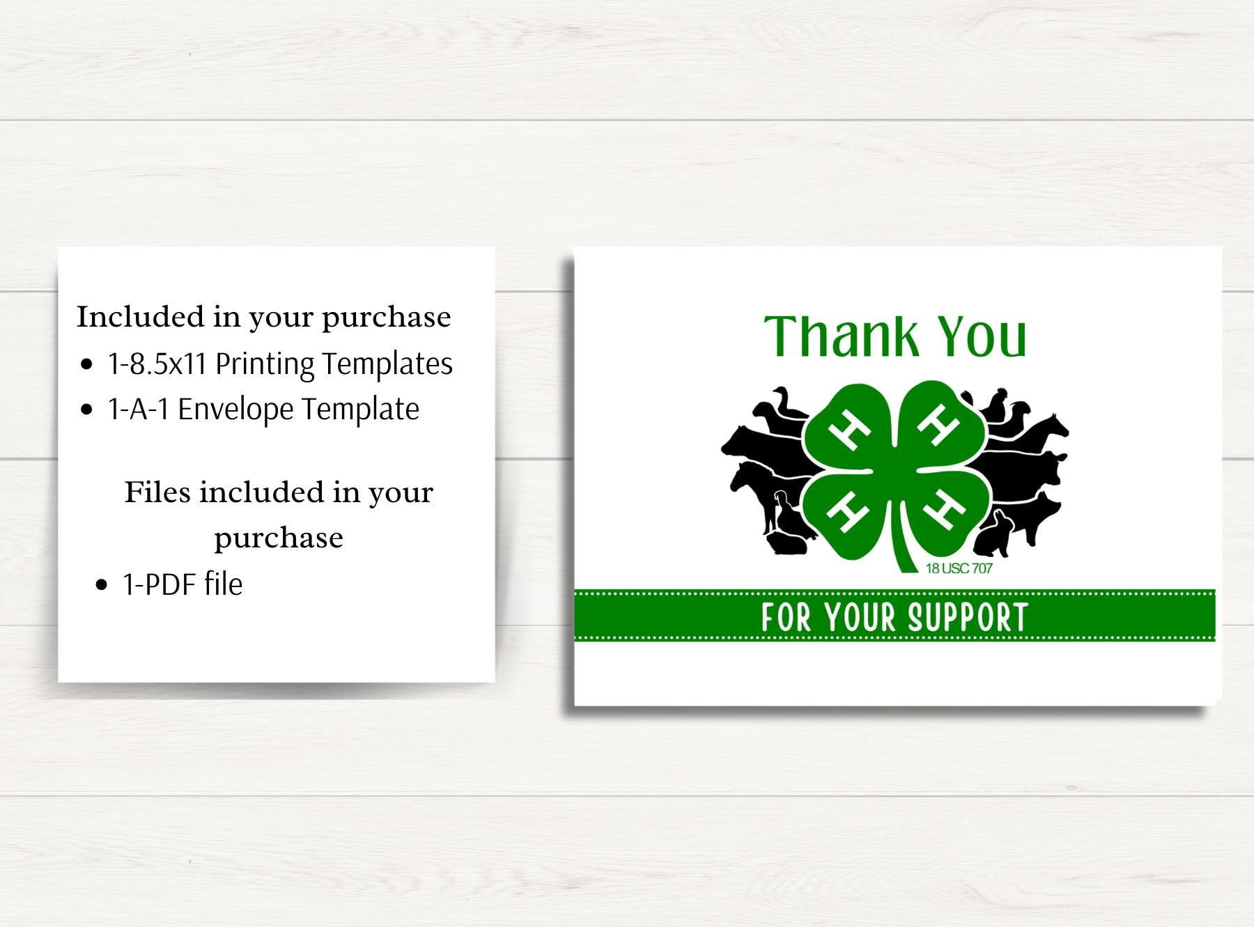 Printable 4H Thank You Card Template, 3.5X5 Print At Home Thank inside 4H Thank You Cards Printable