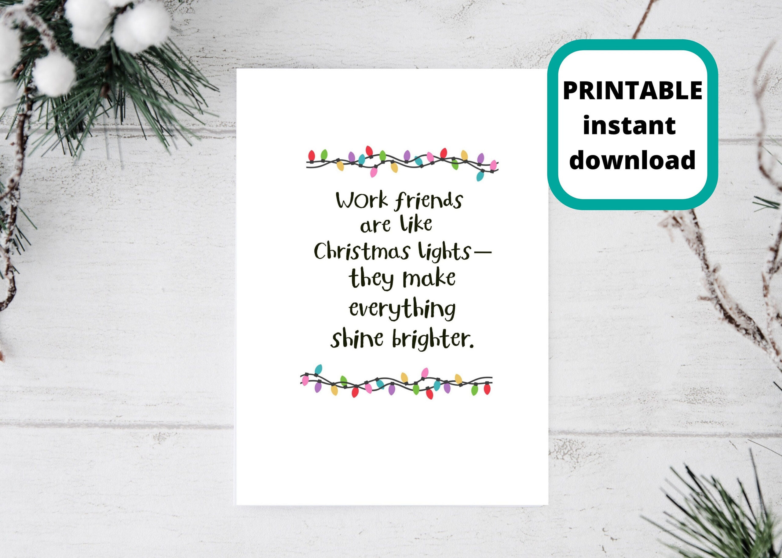 Printable Christmas Card For Coworker: Work Friends (Digital intended for Printable Christmas Card For Coworker